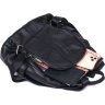 Шкіряний жіночий рюкзак у чорному кольорі середнього розміру Vintage (20374) - 5