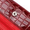 Лаковий жіночий гаманець червоного кольору з натуральної шкіри з тисненням під крокодила KARYA (2421175) - 3