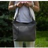Велика жіноча сумка із фактурної шкіри в сірому кольорі KARYA (21022) - 5