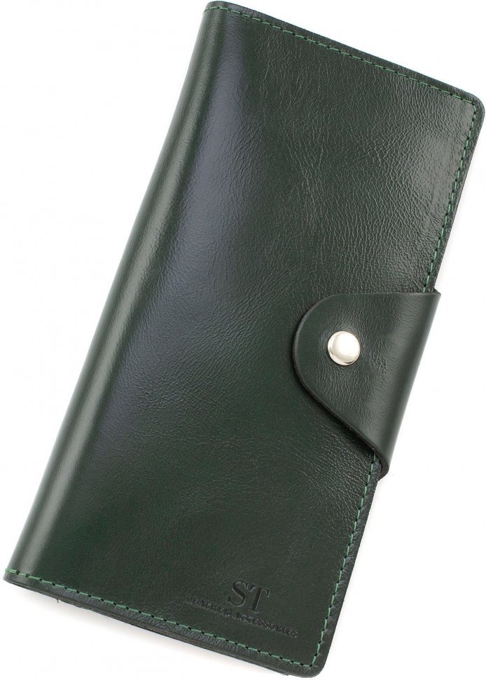 Купюрник ручной работы на кнопке из кожи ST Leather (17833)