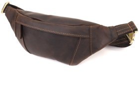 Стильная мужская сумка через плечо из качественной винтажной кожи коричневого цвета Shvigel 95089