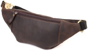 Стильная мужская сумка через плечо из качественной винтажной кожи коричневого цвета Shvigel 95089