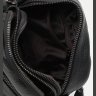 Жіноча маленька сумка-кроссбоді із чорної шкіри на блискавці Keizer (21271) - 6