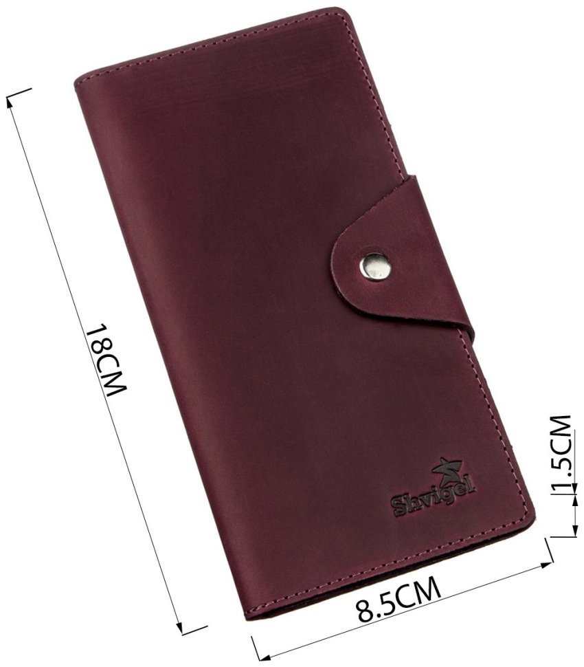 Женский купюрник из натуральной кожи крейзи хорс в марсаловом цвете SHVIGEL (2416166) modnotak фото №11