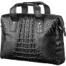 Ділова сумка з натуральної шкіри крокодила чорного кольору CROCODILE LEATHER (024-18022) - 1