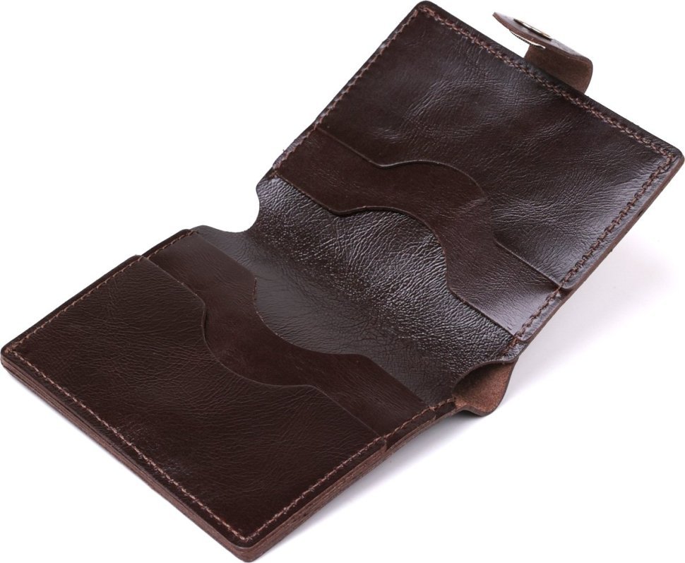 Классическое мужское портмоне коричневого цвета из натуральной гладкой кожи Shvigel (2416506)