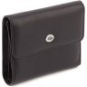 Женский кошелек из фактурной кожи черного цвета с фиксацией на магнит ST Leather 1767289 - 1