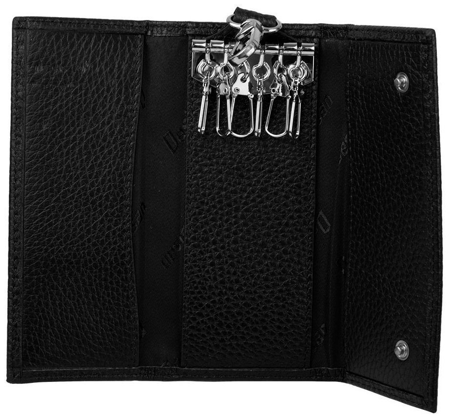 Ключница из натуральной кожи флотар на кнопке Desisan 107389 черного цвета modnotak фото №2