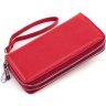 Червоний жіночий гаманець із натуральної шкіри на дві блискавки ST Leather 1767389 - 4