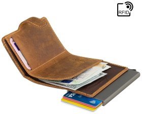 Светло-коричневый мужской кошелек-картхолдер из винтажной кожи Visconti Fireblade 77389