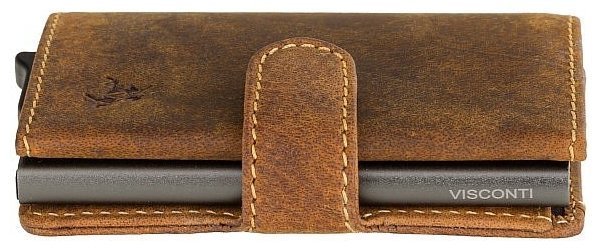 Светло-коричневый мужской кошелек-картхолдер из винтажной кожи Visconti Fireblade 77389