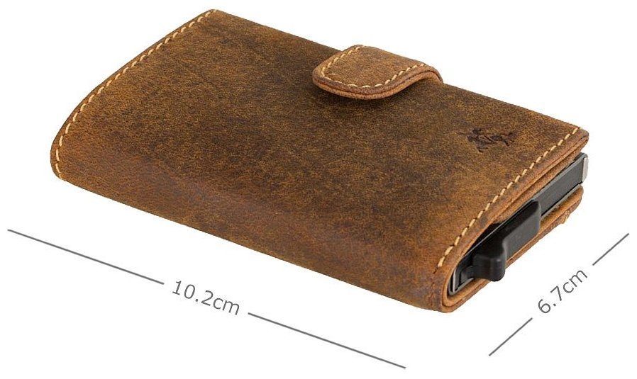 Світло-коричневий чоловічий гаманець-картхолдер із вінтажної шкіри Visconti Fireblade 77389