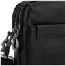 Миниатюрная мужская сумка на плечо из натуральной кожи в классическом черном цвете Tiding Bag 77489 - 2