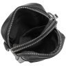 Миниатюрная мужская сумка на плечо из натуральной кожи в классическом черном цвете Tiding Bag 77489 - 3