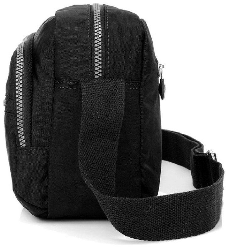 Женская текстильная сумка-кроссбоди черного цвета с одной лямкой Confident 77589