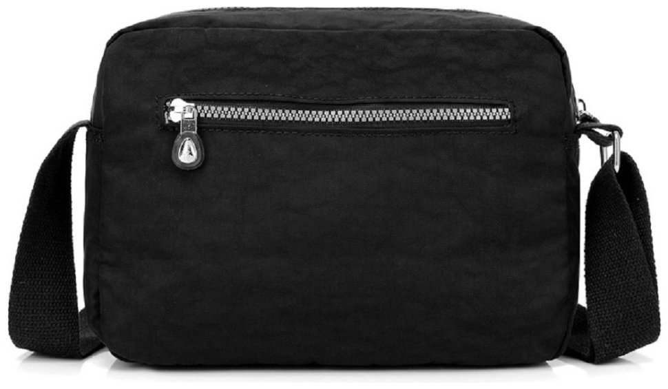 Жіноча текстильна сумка-кроссбоді чорного кольору з однією лямкою Confident 77589