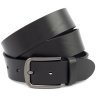 Мужской ремень из итальянской кожи с классической пряжкой Gherardini 40585 черного цвета modnotak фото - 1