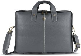 Мужская кожаная сумка через плечо для ноутбука до 13"  Hammonds Flycatcher LB105 серого цвета 107989