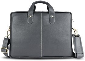 Мужская кожаная сумка через плечо для ноутбука до 13"  Hammonds Flycatcher LB105 серого цвета 107989