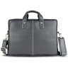 Мужская кожаная сумка через плечо для ноутбука до 13"  Hammonds Flycatcher LB105 серого цвета 107989 modnotak фото - 2