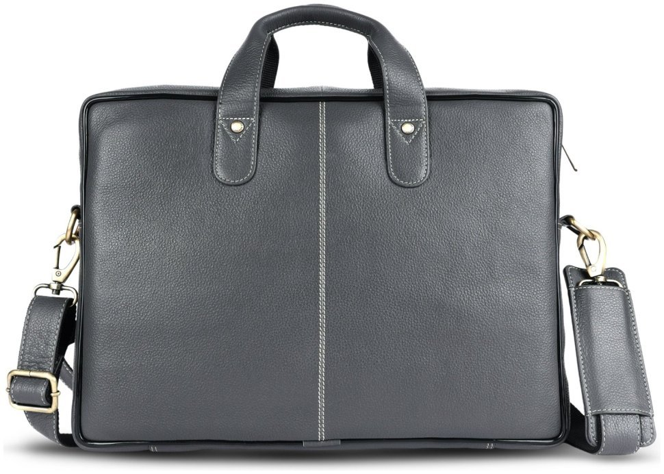 Мужская кожаная сумка через плечо для ноутбука до 13"  Hammonds Flycatcher LB105 серого цвета 107989 modnotak фото №2