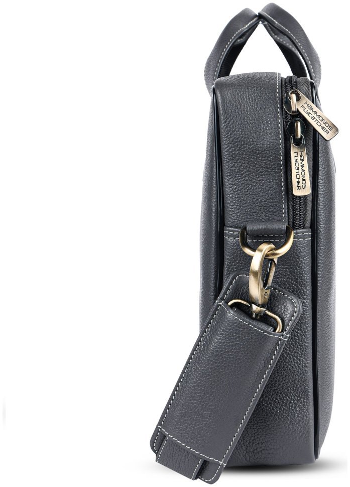 Мужская кожаная сумка через плечо для ноутбука до 13"  Hammonds Flycatcher LB105 серого цвета 107989 modnotak фото №4