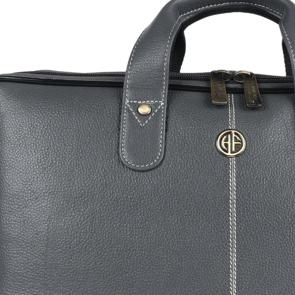 Мужская кожаная сумка через плечо для ноутбука до 13"  Hammonds Flycatcher LB105 серого цвета 107989 modnotak фото №6