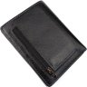 ﻿Чоловічий чорний портмоне середнього розміру з натуральної зернистої шкіри на магніті MD Leather (21547) - 3