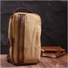 Текстильна чоловіча сумка через плече пісочного кольору Vintage 2422194 - 7