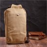Текстильна чоловіча сумка через плече пісочного кольору Vintage 2422194 - 8