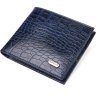 Мужское портмоне синего цвета из натуральной кожи с тиснением под крокодила CANPELLINI (2421580) - 1