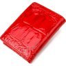 Лакований вертикальний жіночий гаманець із натуральної червоної шкіри з тисненням під крокодила CANPELLINI (2421681) - 2