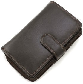 Жіночий коричневий гаманець з натуральної шкіри RFID - Visconti 68789