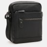 Повседневная мужская сумка планшет из фактурной кожи с плечевым ремнем Borsa Leather 108889 черная modnotak фото - 2