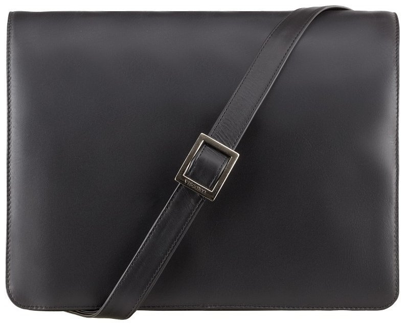 Повсякденна чоловіча сумка-месенджер із високоякісної шкіри чорного кольору Visconti Tess 68889