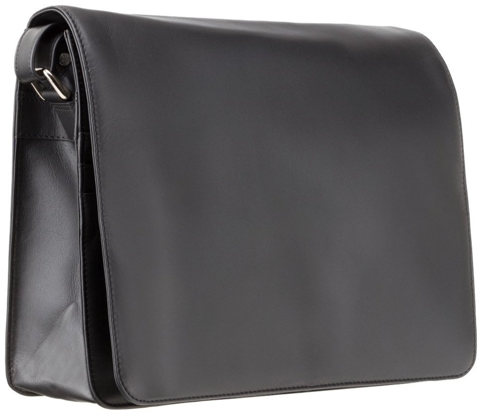 Повсякденна чоловіча сумка-месенджер із високоякісної шкіри чорного кольору Visconti Tess 68889