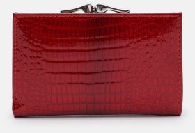 Горизонтальный лаковый кошелек из кожи для женщин Ricco Grande 108989 красный