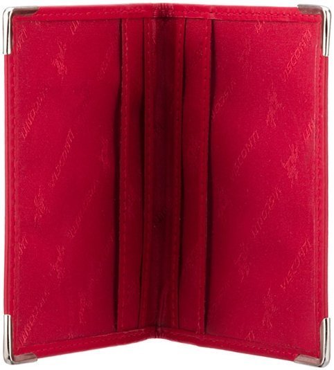Червоний жіночий картхолдер подвійного складання з натуральної шкіри Visconti 68989