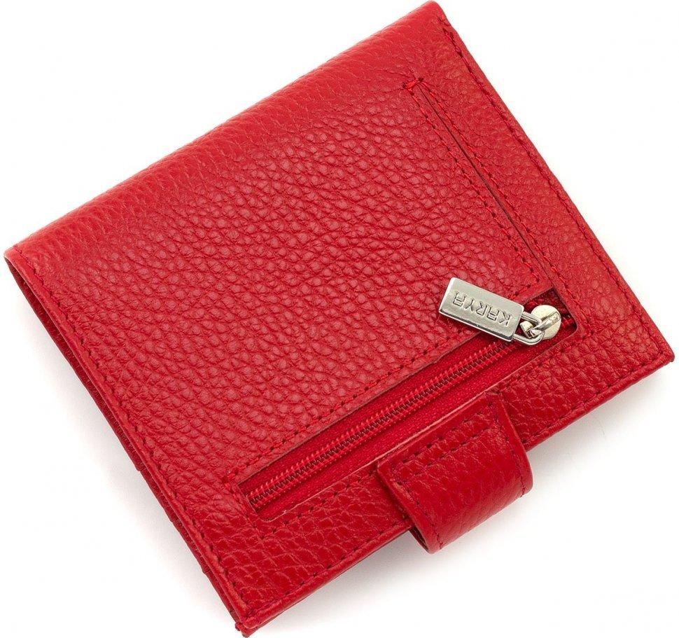 Червоний жіночий гаманець подвійного додавання під карти KARYA (19472)