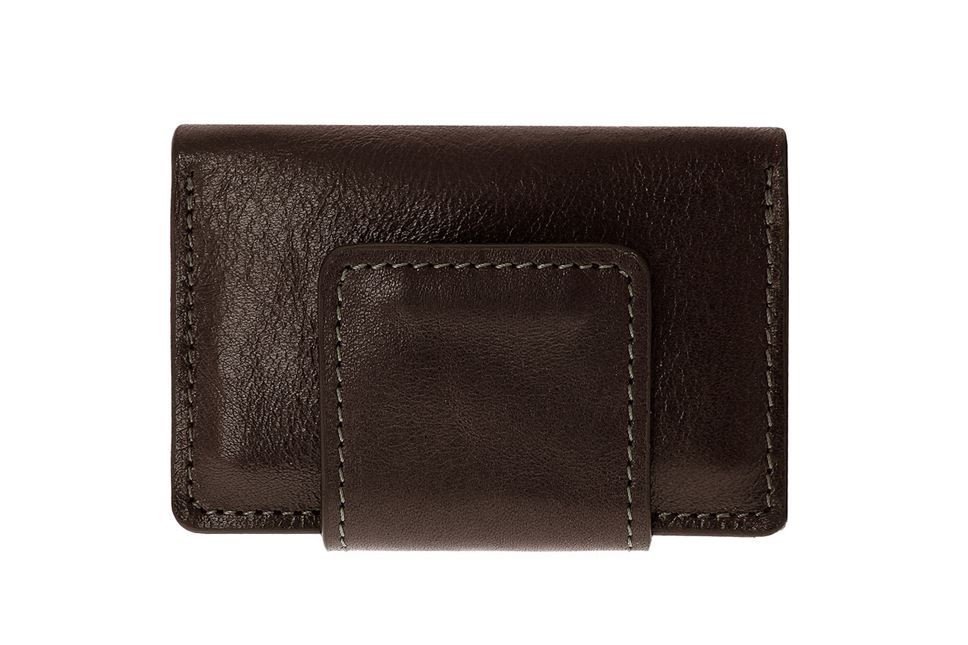 Темно-коричневая гладкая визитница из натуральной кожи Grande Pelle (15463) modnotak фото №7