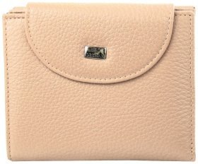 Компактний жіночий гаманець із натуральної фактурної шкіри Desisan 80290 бежевого кольору