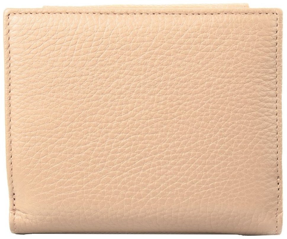 Компактний жіночий гаманець із натуральної фактурної шкіри Desisan 80290 бежевого кольору modnotak фото №2