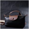 Горизонтальна жіноча сумка з натуральної шкіри чорного кольору Vintage 2422252 - 7