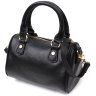 Стильна жіноча сумка з натуральної шкіри чорного кольору з двома ручками Vintage 2422353 - 1