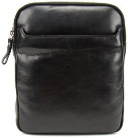 Чоловіча сумка планшет із гладкої шкіри чорного кольору Tavinchi 90790