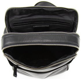 Чоловіча сумка планшет із гладкої шкіри чорного кольору Tavinchi 90790