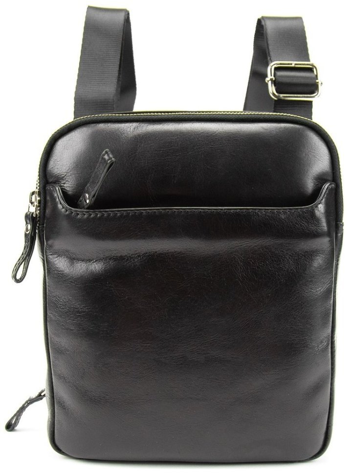 Мужская сумка планшет из гладкой кожи черного цвета Tavinchi 90790 modnotak фото №10