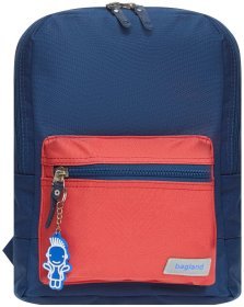 Компактный молодежный рюкзак из ткани Оксфорд сине-красного цвета Bagland 111090