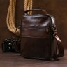 Недорогая мужская сумка из натуральной кожи темно-коричневого цвета с ручкой Vintage (20473) - 8