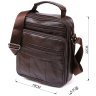 Недорогая мужская сумка из натуральной кожи темно-коричневого цвета с ручкой Vintage (20473) - 10